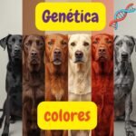 perros de diferentes colores con un simbolo de genetica